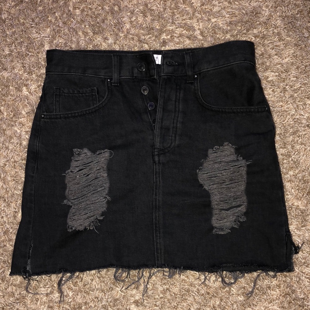 black jean skirt